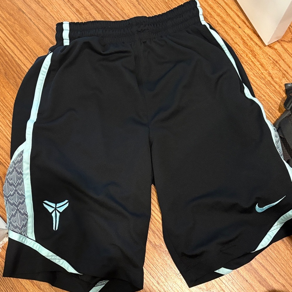 Nike Black and Teal Kobe Basketball Shorts